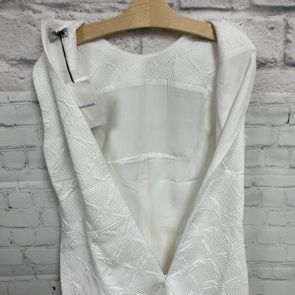 NWT BALENCIAGA White Quilted Shift Dress - Picture 10 of 15